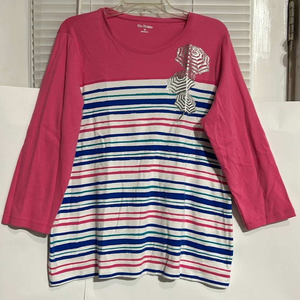 Kim Rogers XL Pink Striped Top